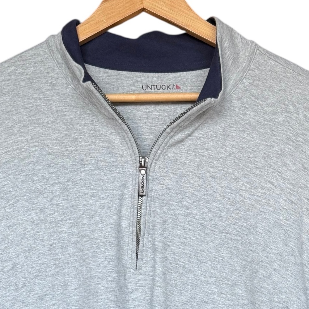 UNTUCKit Santangelo 1/4 Zip Pullover Gray ‎ Sweater Sz XXXL - Picture 3 of 7